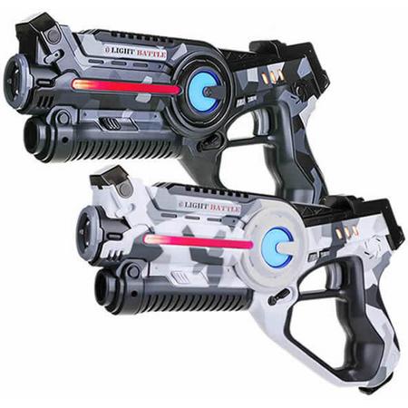 2 Light Battle Active lasergame pistolen | Infrarood schietspel - camo grijs en camo wit